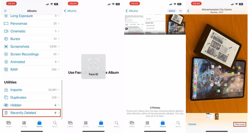 港口苹果14维修分享 iPhone14 上恢复已删除的照片 